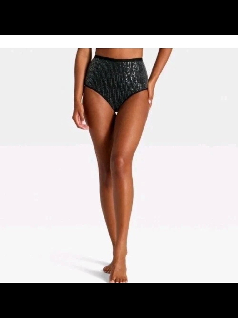 wild fable Black High-Waisted Bikini Bottom, Size M